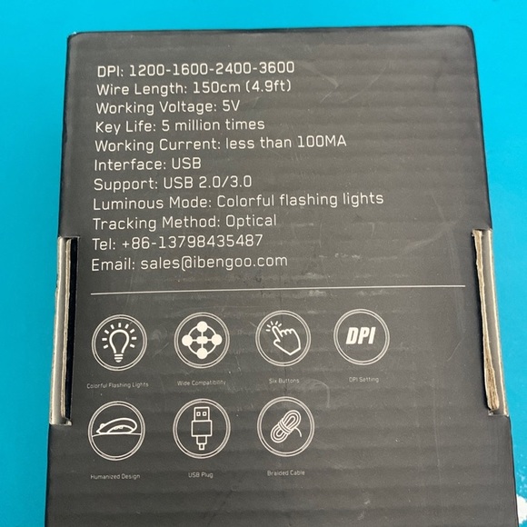 New Bengoo gaming mouse wired optical computer laptop gamer LED - Picture 6 of 7